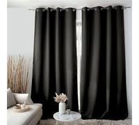 Rideau occultant grande hauteur REGLISSE - 140 x 280 cm - Noir