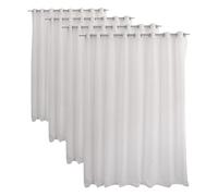Enjoy Home Voilage Blanc Grande Largeur 300x240cm 16 œillets argentés 100% Polyester Sablé Collection Sablé décoration intérieur fnenêtre Salon Cuisine Chambre Bureau (Lot de 4)