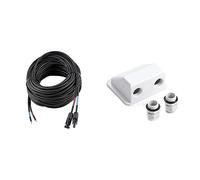 enjoy solar Câble de raccordement professionnel de 4mm² entre le module solaire et le régulateur de charge solaire +enjoy solar passe-câble double en ABS Spoiler de maintien du module solaire en blanc
