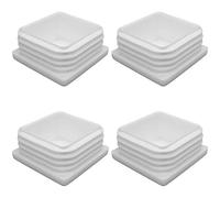 Enkotrade Bouchon à lamelles blanc pour tube carré, couvercle de tube en polyéthylène de haute qualité, bouchons, bouchons d'extrémité, capuchons | Bouchon de tube carré (4, 50 x 50 mm)