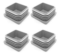 Enkotrade Bouchons à lamelles gris pour tubes carrés, cache-tube en plastique polyéthylène de qualité supérieure, bouchons d'extrémité, bouchons carrés (4, 55 x 55 mm)