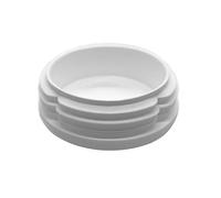 Enkotrade Lot de 21 bouchons à ailettes blancs ronds avec un diamètre de 50 mm, bouchons de tuyau, bouchons en polyéthylène de qualité supérieure, bouchons d'extrémité, capuchons ronds