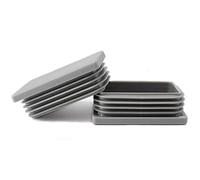 Enkotrade Lot de 21 bouchons à lamelles gris pour tubes rectangulaires 50 x 20 mm cachetubes en plastique polyéthylène de qualité supérieure bouchons bouchons patins Bouchon de tuyau rectangulaire