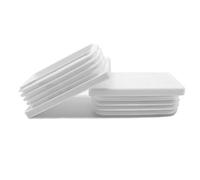 Enkotrade Lot de 21 bouchons à lamelles pour tubes rectangulaires - 60 x 40 mm - En polyéthylène de qualité supérieure - Blanc
