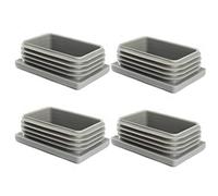 Enkotrade Lot de 4 bouchons à lamelles gris pour tubes rectangulaires 80 x 40 mm cachetubes en plastique polyéthylène de qualité supérieure bouchons bouchons patins Bouchon de tuyau rectangulaire