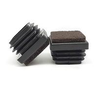 Enkotrade Lot de 4 bouchons à lamelles pour chaises avec feutre pour tubes carrés, 22 x 22 mm, cache tube en plastique polyéthylène de qualité supérieure, bouchons d'extrémité, patins de meubles