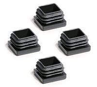Enkotrade Lot de 4 bouchons à lamelles pour tubes carrés, 30 x 30 mm, cache tube en plastique polyéthylène de qualité supérieure, bouchons d'extrémité, capuchons, patins