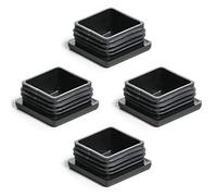 Enkotrade Lot de 4 bouchons à lamelles pour tubes carrés, 50 x 50 mm, cache tube en plastique polyéthylène de qualité supérieure, bouchons d'extrémité, capuchons, patins