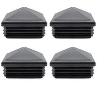 Enkotrade Lot de 4 bouchons décoratifs - 70 x 70 mm - Noir - À lamelles - Carré - Pour clôture, clôture, bouchon, pyramide