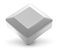 Enkotrade Lot de 4 capuchons de clôture, couleur blanche, pour dimensions extérieures de 80 x 80 mm, en plastique de qualité supérieure, en pyramide, carrés, pour poteau, tube