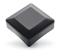 Enkotrade Lot de 4 capuchons de clôture noirs pour dimensions extérieures de 16 x 16 mm, en plastique de qualité supérieure, en pyramide, carrés, pour poteau, tube