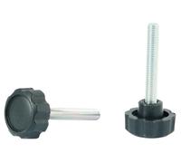 Enkotrade Lot de 4 vis à poignée étoile M8 avec boulons filetés 60 mm Écrou de poignée à main Poignée à crémaillère Vis en plastique Écrou de serrage Poignée