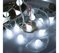 ENLACE Guirlande lumineuse à LED - 3 m - 20 LED blanches - Fonctionne avec piles - Avec fonction clignotante - Pour mariage, fête, Noël, jardin, chambre, intérieur et extérieur