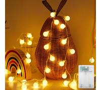 ENLACE Guirlande lumineuse boules - 4 m - 40 LED blanc chaud - Fonctionne avec piles - Éclairage de Noël - Guirlande lumineuse boule pour Noël, mariage, fête, balcon, décoration intérieure