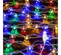 ENLACE Guirlande lumineuse en fleurs de cerisier - 6 m - 40 LED - Avec USB - Pour intérieur, extérieur, jardin, mariage, terrasse, arbres, Noël, décoration de fête - Multicolore
