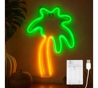 ENLACE Lumières néon LED en forme de palmier, noix de coco, fonctionne avec piles/USB, pour chambre d'enfant, chambre à coucher, fête, décoration murale, Noël, mariage
