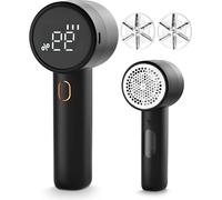 Enlève-plis - Brosse anti-poussière - Rafraîchit les vêtements - 3 vitesses - LED - 6 lames - Noir