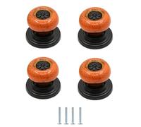 ENmrfvkz Boutons de tiroir en céramique pour placards, Boutons de tiroir d'armoire en alliage zinc céramique 4 pièces multicolores 32x31mm rond monotrou(No. 2 Orange)