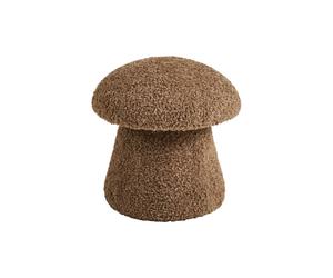 ENNA - Pouf en tissu bouclette marron Marron