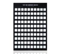 Enno Vatti Poster de film d'horreur - Top 100 des films à gratter - Poster effrayant avec films emblématiques - Cadeau pour les fans de films d'horreur et ajout unique à n'importe quelle décoration de