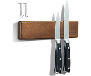 ENOKING Barre magnétique bloc à couteaux 26 cm bois d'acacia incl. 2 crochets