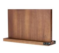 ENOKING Grand Porte Couteaux Aimanté, Double Face Bloc Couteaux Cuisine Magnétique, Porte Couteau Aimanté en Bois d'Acacia avec Aiguiseur de Couteaux, Range Couteaux de Cuisine avec Aimant Puissant