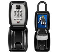 ENONEO Boîte à Clé Sécurisée 12 Chiffres Coffre Clef Exterieur Intérieur étanche à l'eau et à la Rouille Code Boitier avec Crochet pour École Bureau Usine