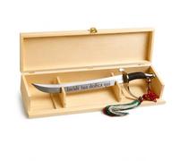 Enoteca Bevi Bene - Sabre de sommelier classique pour champagne et vins effervescents, avec pompon tricolore, coffret en bois et gravure laser personnalisée - Idée cadeau pour sommelier
