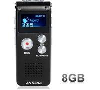 Enregistreur vocal ANTCOOL 8GB Mini USB dictaphone numerique LCD 650Hr Lecteur MP3