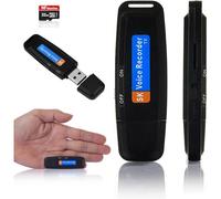 Enregistreur Vocal Espion numérique avec microSD de 32 Go InclusMini enregistreur Audio idéal pour réunions,interviews,CoursGraveur USB Espion Portable jusqu'à 500 Heures d'enregistrement NF2.[V22]