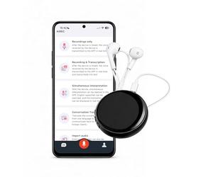 Enregistreur Vocal IA 32 Go par MMOBIEL - Dictaphone Numérique avec Contrôle par App, Transcription & Résumé IA, Traduction en Temps Réel, Bluetooth, Lecture Écouteurs pour Réunions, Appels, Cours
