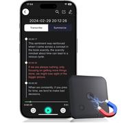 Enregistreur Vocal Numérique IA, Dictaphone Magnétique 64 Go avec ChatGPT 4o pour Transcription et Résumé en 102 Langues