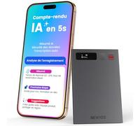 Enregistreur Vocal numérique NEWYES avec IA et Application : Transcription, résumé, 35 h d’autonomie, 64G, idéal pour réunions, conférences, appels, etc.