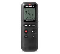 Philips VoiceTracer DVT1160 - Enregistreur vocal 8 kHz, 750-18000 Hz, USB 2.0, sortie casque, noir, compatible Windows/macOS, 108x37x20 mm, 46g