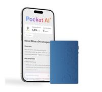Enregistreur vocal Pocket AI et assistant intelligent - Transcription automatique, résumés et éléments d'action - Prise de notes avec IA pour réunions, appels et productivité - Bleu Sierra
