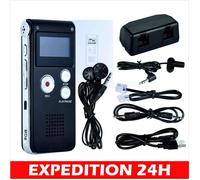 Enregistreur vocal - ZISONIX - Modèle 8 Go - Double microphone - Lecteur MP3 - Noir