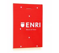 Enri 100101125 Lot de 10 bloc-notes agrafés à couverture souple, A7, rouge