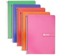 Enri 100430081 -Pack de 5 cahiers à spirale, couverture rigide A5