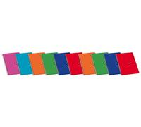 Enri 100430104 - Cahier ligné, A5, 80 feuilles, pack 10 cahiers, couleurs aléatoires