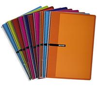 Enri 101793304 Lot de 10 cahiers à spirales avec couverture rigide Couleurs assorties