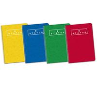 Enri Status - Lot de 5 cahiers à spirale, couverture rigide extra fº, 4x4°C/M