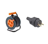 Enrouleur 4 prises 16A - câble 3G1,5 mm² - 20m - Zenitech & Prise electrique male - Fiche electrique - Prise male - Prise male 220 V - Fiche male