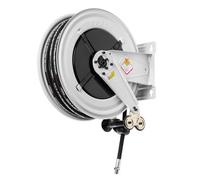 Enrouleur air et eau 15 m Ø G 1/2 (f) 20 bars Acier peint avec enroulement automatique et support mural fixe Raasm RA.8430.104