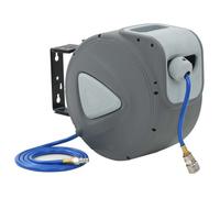 Enrouleur automatique de tuyau d'air - vidaXL - 20 m - Gris - PVC + maille - Pression 24 bar