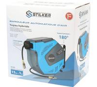 Enrouleur automatique orientable de tuyau d'air hybride 8 bar 8x12mm 15+1m STILKER - 51314