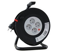 Enrouleur bricolage, 4 prises, H05VV-F3G1.5MM2, 25M , NF,CE - VELAMP - REEL-FR-25