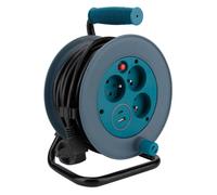 Enrouleur compact 3 prises + 2 USB C/A 12m - Bleu - Zenitech