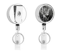 Enrouleur de badge « A Cat on the Grass » en métal robuste avec clip rétractable - Porte-badge amusant avec corde en nylon de 68,6 cm pour infirmière et bureau