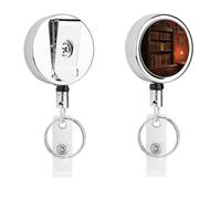 Enrouleur de badge d'étagère tendance en métal robuste avec clip rétractable pour badge d'identité, nom, porte-badge amusant avec corde en nylon de 68,6 cm pour infirmière et bureau