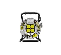 Enrouleur de câble 40m HEAVY LINE 3x2,5mm noir Enrouleur métallique 4x prises 230V